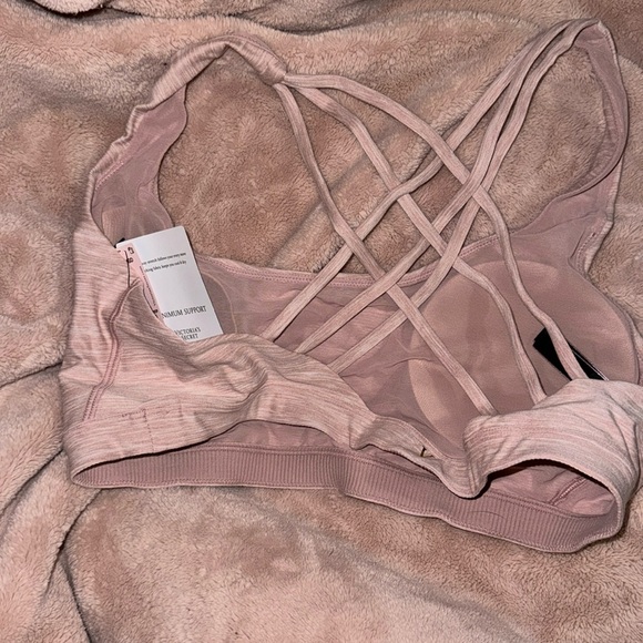 Victorias Secret Pink/Flesh Sport Strappy Back Sports Bra XL - Pink/Flesh - Picture 3 of 8